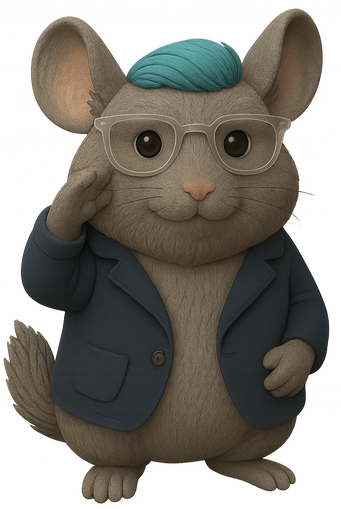 A clay-textured studio character in glasses and a blazer, ready to organize something